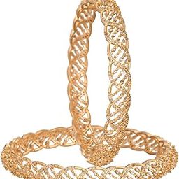Gold Plated American Diamond CZ White Traditional Churi Bangles for Women/Girls-image-64