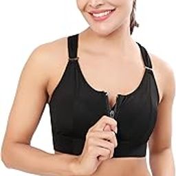Women's High-Impact Polyester Spandex Sports Bra with Front Zip Closure, Criss-Cross Back, Sweat-Wicking, and Bounce Control – Available in Sizes M-4XL-image-34