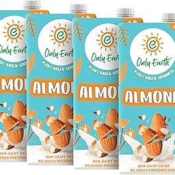 Only Earth Almond Drink | Unsweetened | Lactose-Free | Preservatives Free | Made with Natural Almond Paste | Source of Calcium | Contains Vitamin D,E,B1,B2 & B12 | Dairy Alternative | Cholesterol Free | Plant-Based Alternative | Barista Edition 1L(Pack of 4)-image-17