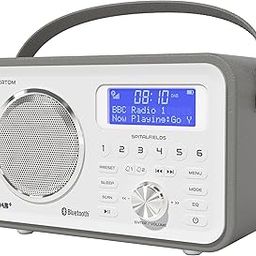 Spitalfields 2 Retro DAB/DAB+ Digital FM Portable Radio | Alarm Clock | Bluetooth 5.0 | Leather Effect Finish | Mains Powered | Rechargable Battery | Subwoofer | Premium Stereo Sound (Grey)-21