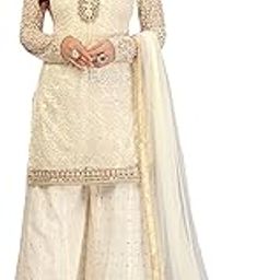 Women's Cotton Embroidery Salwar Suit Set Kurta Sharara with Dupatta Kurta Palazzo Set Stitched Ready To Wear-28