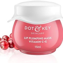DOT & KEY Lip Plumping Mask With Shea Butter & Vitamin C + E For Naturally Glowing Lips | Smoothes Flaky & Dry Lips | Lip Mask For Soft,Smooth&Plump Lips | (Lingonberry)|15Ml-10