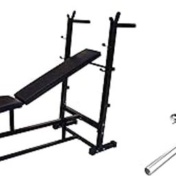 Kore 6 in 1 Multi Functional Fitness Bench, Black & Kore 5 Feet Plain Bar with Two Locks for Weightlifting, Powerlifting and Crossfit-10