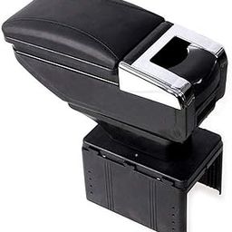 Oshotto PU Leather AR-01 Car Armrest Console Box Compatible with Hyundai Exter - Black-image-3