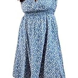 Women Plus Size Floral Print V-Neck Short Sleeves Smocked Fit & Flare Midi Dress-image-57