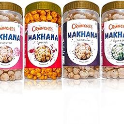 Crunches Roasted Makhana Combo (4 x 80g) – 4 Flavours | Himalayan Salt, Peri Peri, Salt & Pepper, Cream & Onion | Healthy Fox Nut Snack | Olive Oil Roasted | Protein-Rich, Low Calorie-image-70