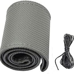 AUTOVEA Car Steering Wheel Cover | Microfiber Leather | Breathable, Anti Slip | Odourless | Stitchable | Grey for Toyota Fortuner (Type-I) 2012-2016-image-24