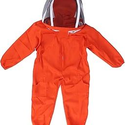 One‑Piece Bee Suit, Breathable and Ultra‑Thin Soft and Comfortable Double Zipper Beekeeping Suit Foldable for Being Bitten(Orange, L)-image-14