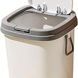 SOESFOUFU Car Trash Bin Recycling Bin Household Trash Can Trashcan with Lid Light Grey with Cover Pp Office Garbage Cans Compost Bin-16