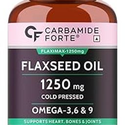 Carbamide Forte Cold Pressed Flaxseed Oil Capsules 1250mg Omega 3 6 9-60 Capsules, 110 grams-16