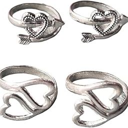 Women & Girls Metal Fancy Glossy finish Toe Ring Adjustable Bichiya/Leg Finger Ring-Combo-2 (A_C_P_110735_Silver)-image-59