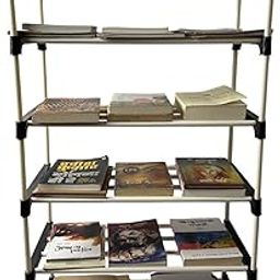 Book Shelf for Home Library, Multipurpose Portable Book Shelf, Unbreakable Material, 6 Layer - Pack of 1 (Heavy PVC Pipe)-11