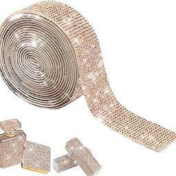 MAYCREATE® 1Roll Self Adhesive Crystal Rhinestone Ribbon Diamond Bling Tape, Rhinestones Strips Sticker for Arts Crafts Wedding Birthday Party DIY Event Car Phone Decoration-image-75