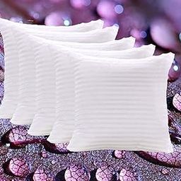 JDX Big Size Micro-Fiber Cushion Set of 5 - Size 24x24 Inch - Best Hotel Quality - Premium Fiber - Color White | 18011-5-24x24-13