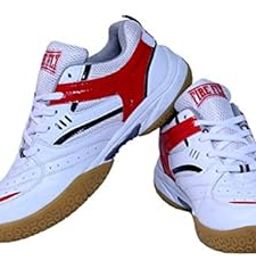 FIRE FLY EXCEL Badminton/Tennis Shoes PU for Men with Non Marking Sole Indoor Sports Trainer Professional (8)-9