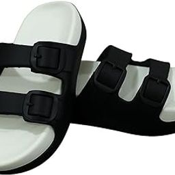Sliders for Women/Girls Platform Sandals | Lightweight & Stylish Cushioned Rubber Flats Slides | Open Toe Comfortable, Anti-Skid, Waterproof Flip Flops Slipper-18