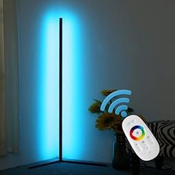 LOOKMINT Corner Floor Lamp RGB Remote Control Led Floor Lamps Floor Lamp Vertical Type Floor Lamp Acrylic Lampshade Nordic Style for Living Lighting Bedroom Decor Floor Lamp, Black-0