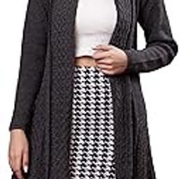Women’s & Girls’ Winter Woolen V-Neck Open Front Longline Shrug Cardigan Sweater-0