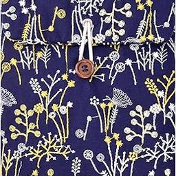 Embroidery Water Plants Sleeve Pouch for 6.8-7 Inch eBook/E-Reader (Navy Blue)-image-9