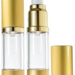 50 ml Clear/Transparent Airless Pump Bottle With Matte Golden Finish Cap For Beauty Products, Makeup, Foundations, And Serums. Lightweight And Refillable (2)-10