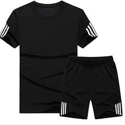 Men's Polyester Stretchable Knee-Length Co-Ord Set | Casual 2-Piece Outfit | Comfortable T-Shirt and Shorts Set-image-47