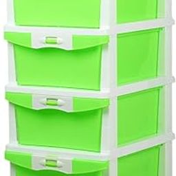 Ashlas® 4-XL Lock Drawer Multipurpose Drawer Plastic Modular Chest Storage Organizer Home, Office, Parlor, School, Doctors, Home and Kids (Green Drawer, 4 Layer)-image-16