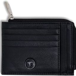 Slim Genuine Leather Cardholder | 12 Card Slots, 1 Zip Pocket | Sleek, Minimalist Wallet for Women | Durable, Compact Coin Purse for Everyday Use & Travel (Black (Milled Nappa))-picture-3