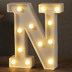 CURATED CART Premium LED 24 CM Alphabet Letters Light N Shape - Decorate Your Space with Stylish Marquee Letter Lights for Aesthetic Room Light Design, Kids Room Decor, Events and Parties (Warm White)-11