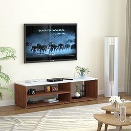 Redwud Skyler Engineered Wood TV Entertainment Unit/TV Cabinet/TV Stand/Display Storage Cabinet Rack (Walnut White) - Ideal for Upto 52"-picture-19