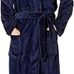 Men's Microfiber Plush Long Sleeve Shawl Collar Robe-image-38