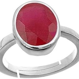 lmdprajapatis Natural Manik Lab - Certified Ruby Manik Silver Plated Adjustable Ring For Men & Women Astrological Purpose {Lab - Teseted} 7.25 Ratti-picture-30