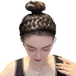Vintage-Inspired Braided Headband for Women – Wide Fishbone Braid, Non-Slip with Teeth, Synthetic Hair Bun Accessory – Brown & Black (1pc) (GOLDEN, PACK OF 1)-image-38