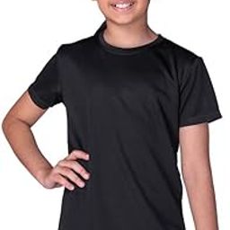 UMILDO Girl's Active Sports Wear Solid Short Sleeve Running Workout Tshirts Athletic Tops Lightweight Quick Dry Training Yoga Round Neck Tshirt (4 to 14 YRS)-image-31