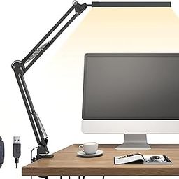 Sounce Table LED Desk Lamp Light with Metal arm Stand | 3 Lighting Modes | Overhead LED Desktop Lamp | USB LED Lamp for Studing, Reading, Home, Office, Desktop, Bedroom, Reading & Multipurpose use-31