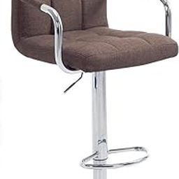 Finch Fox Modern Revolving Swivel Height Adjustable Fabric Counter Bar Stool Chair for Restaurant/Kitchen/Home/Lounge Salon (Brown)-image-26