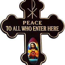 Blessings Brown Flower Cross Divine Jesus Plastic Sticker-image-70