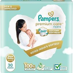 Pampers Premium Care Pant Style Baby Diapers, Newborn (XS), 30 Count, Upto 5 kg, All-in-1 with 360 Cottony Softness Diapers-image-58
