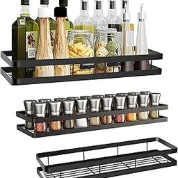Vervique Emporium 3-Tier Wall Mounted Spice Rack Organizer – Heavy-Duty Metal Shelf for Kitchen, Pantry, Cabinet, Bathroom – Storage for Jars, Condiments, Seasoning & Bottles – Rustproof, Space-Saving-17