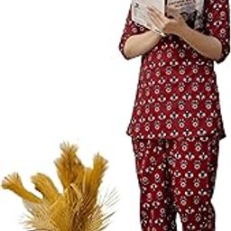 Women's Pure Cotton Summer Wear Night Suit | Booti Floral Print | Soft & Stylish Sleepwear Set | Comfortable Pajama & Top-image-73