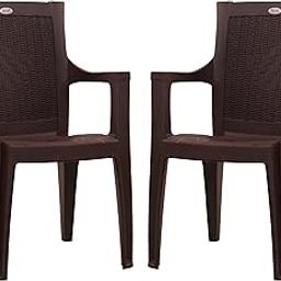 Supreme chairs Element with Arm Plastic Chair for Living Room, Garden, Balcony and Office Comes with 6 Months Replacement Warranty (Color: Globus Brown, Count: 2 Piece)-image-33