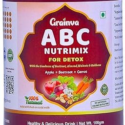 Grainva Nutri Mix ABC Malt Powder 100g | Natural Apple, Beetroot, Carrot Health Mix | Dry Fruits-Enriched Milk Powder | Chemical-Free, No Refined Sugar | Nutritious Drink for Kids, Adults, and Women-picture-18