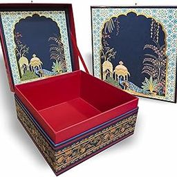VESTTA -ELEGANCE REDEFINED Gift Box | 8 (L) X 8 (B) x 4 (H) Inch | Vintage Arabic Designer box for Diwali, Weddings, Christmas, Corporate Gifts, EID, Gift Hampers (Without JAR)-picture-22