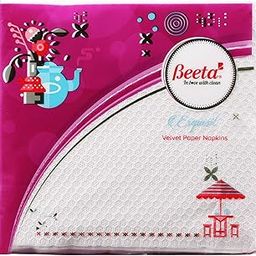 Beeta Velvet Paper Table Top Napkins Tissue, 30 x 30 Cm (Pack of 6) 300 Napkins -Each 2 Ply - 100% Natural Cellulose Fiber-image-43