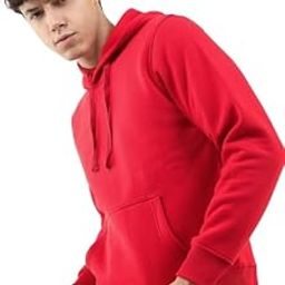 Regular Fit Solid Hooded Cotton Fleece Full Sleeves Sweatshirt Casual Winter Wear-image-42