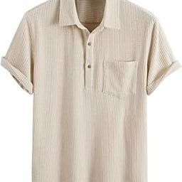 Mens Waffle Knit Polo Tshirt Collar Knitted Shirt for Men M to 3XL-image-55