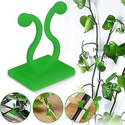 Beeya Gardening® 50 Pcs Plant Wall Climbing Fixing Clips, | Plant Support Garden Clip, 50 Pieces Wire Holding Set (Green).-picture-13