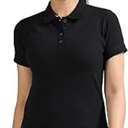 Women's Regular Fit 100% Pure Cotton Polo T-Shirt | Womens Polo Collar Neck T-Shirt | Cotton Plain Polo Neck Half Sleeve T-Shirt-image-47