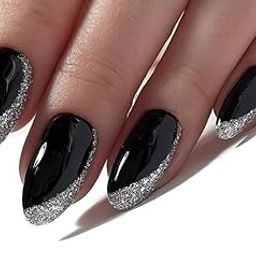 SHHAGAN Reusable Artificial Fake Nail Set |Base Design Glossy Nails | Lightweight & Long Lasting| Quick Fix For Festivals & Special Occasions(Multicolor)_nails-957-28