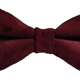 Mens Bow Tie pure silky velvet fabric Maroon Burgundy color adjustable bend free Size-picture-52