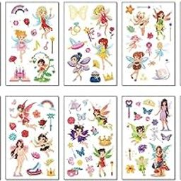 10PCS. Glitter Fairies Temporary Tattoo Stickers For Kids, Birthday Party Decorations, Party Supplies, Stickers for Face, Hands, Neck Size 12x7.5CM-image-46